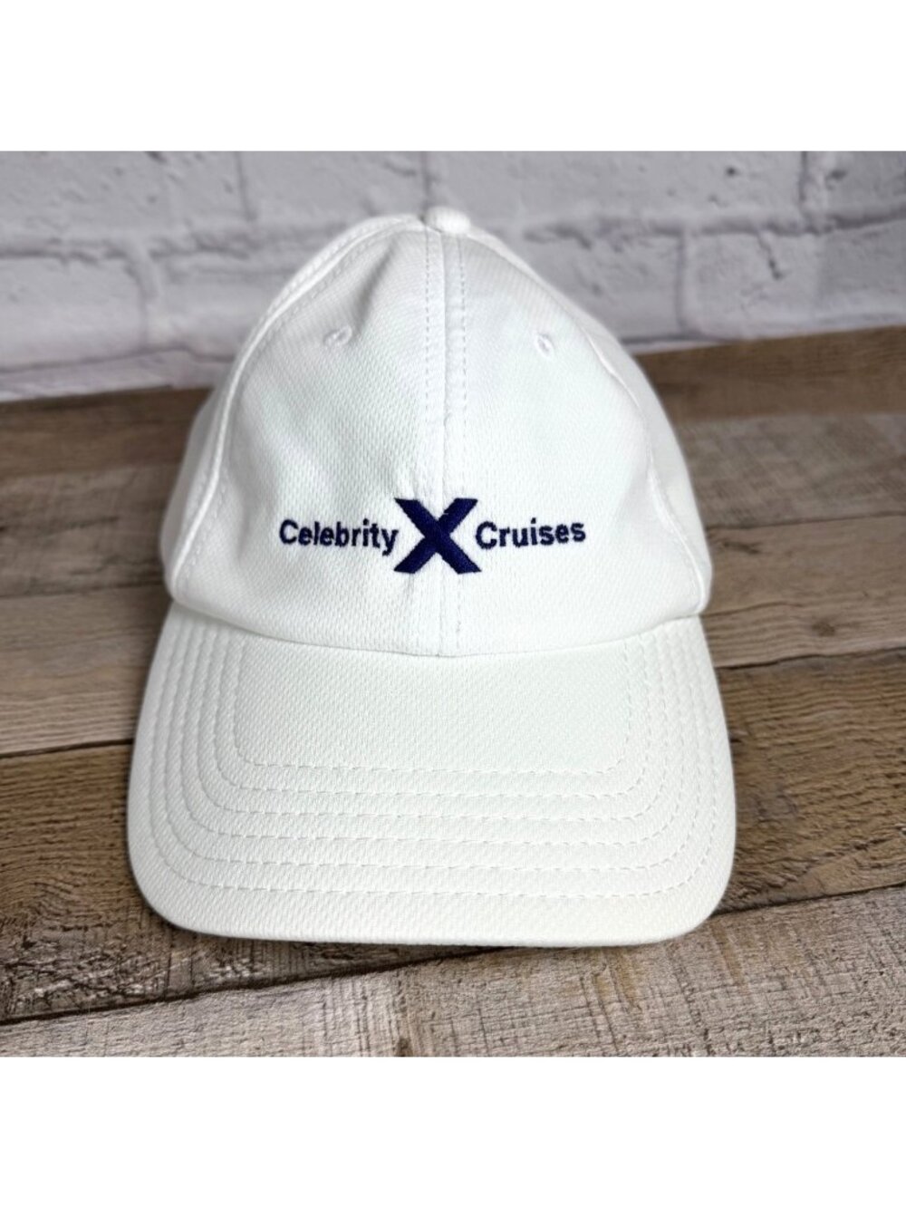 Celebrity Cruises White Adjustable Baseball Cap Trucker Hat Blue Embroidered X